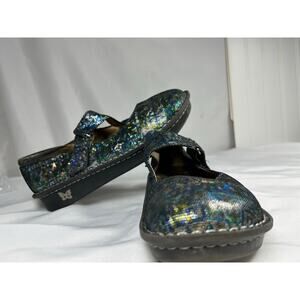 Alegria Jil-321 Multicolor Iridescent Leather Mary Jane  39 nurses doctors shoes